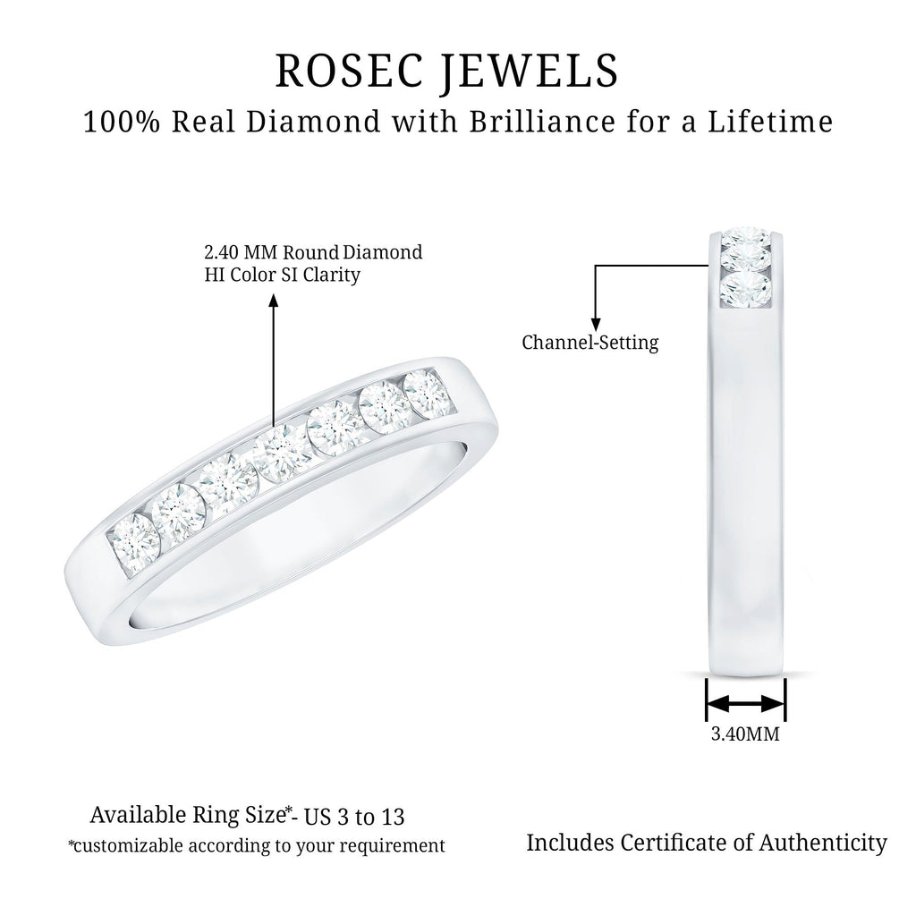 Diamond Seven Stone Band Ring in Channel Setting