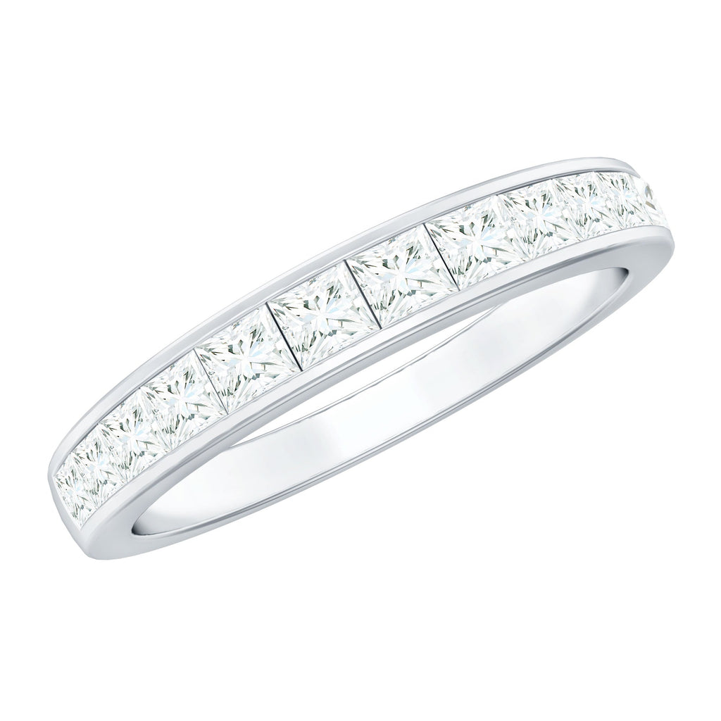 Princess Cut Diamond Half Eternity Ring in Channel Setting