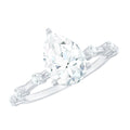 Pear Shaped Moissanite Engagement Ring with Spaced Accent