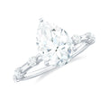 Pear Shaped Moissanite Big Engagement Ring For Women