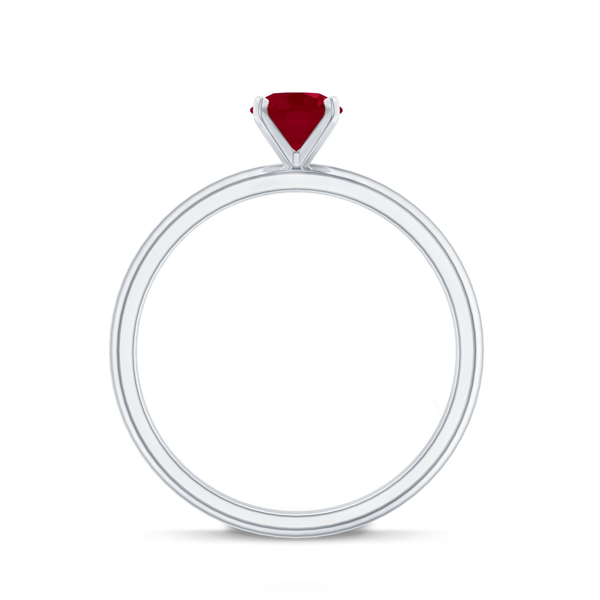 July Birthstone 5 MM Ruby Solitaire Ring in Peg Head Setting