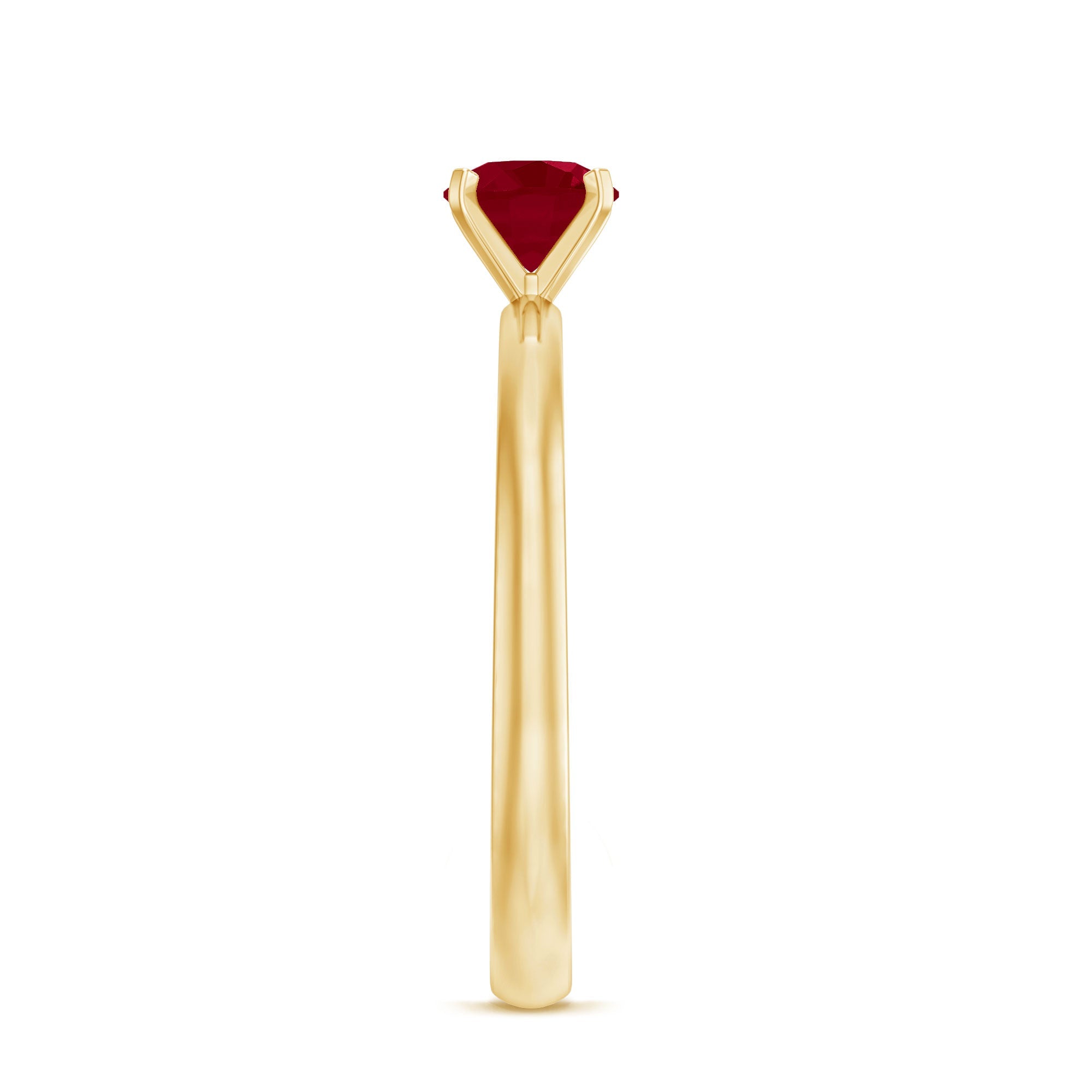 July Birthstone 5 MM Ruby Solitaire Ring in Peg Head Setting