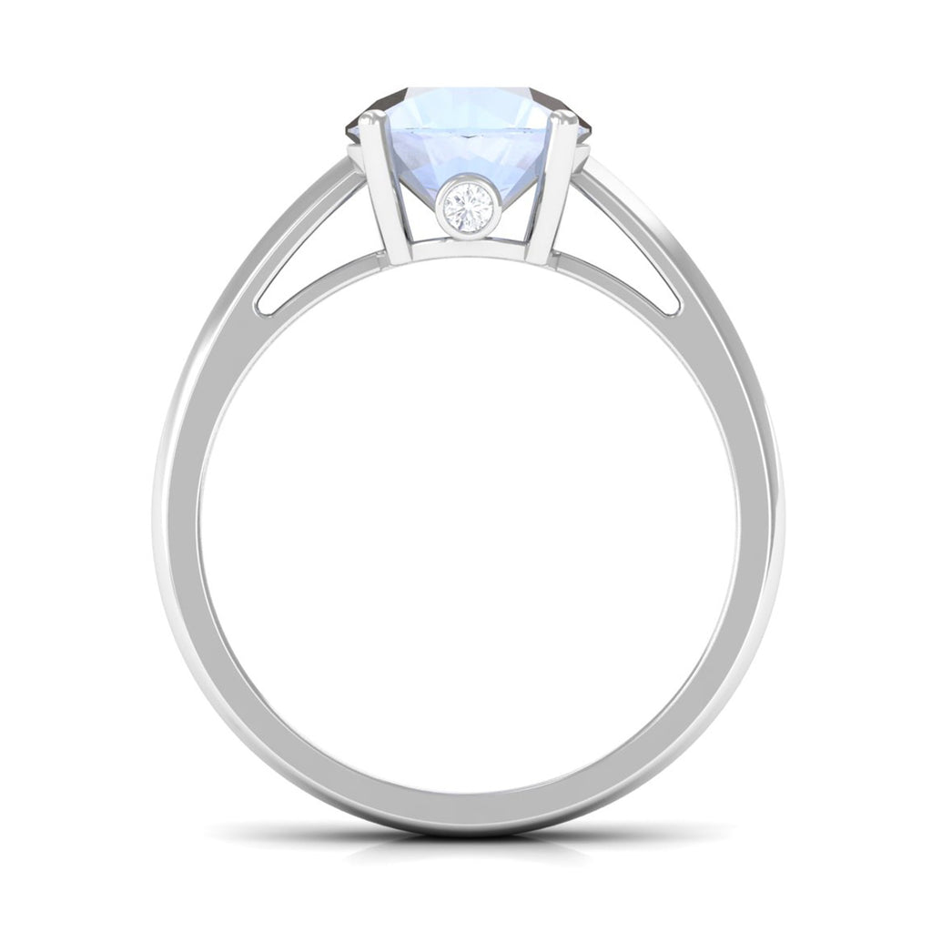 Round Cut 8 MM Moonstone Solitaire Engagement Ring