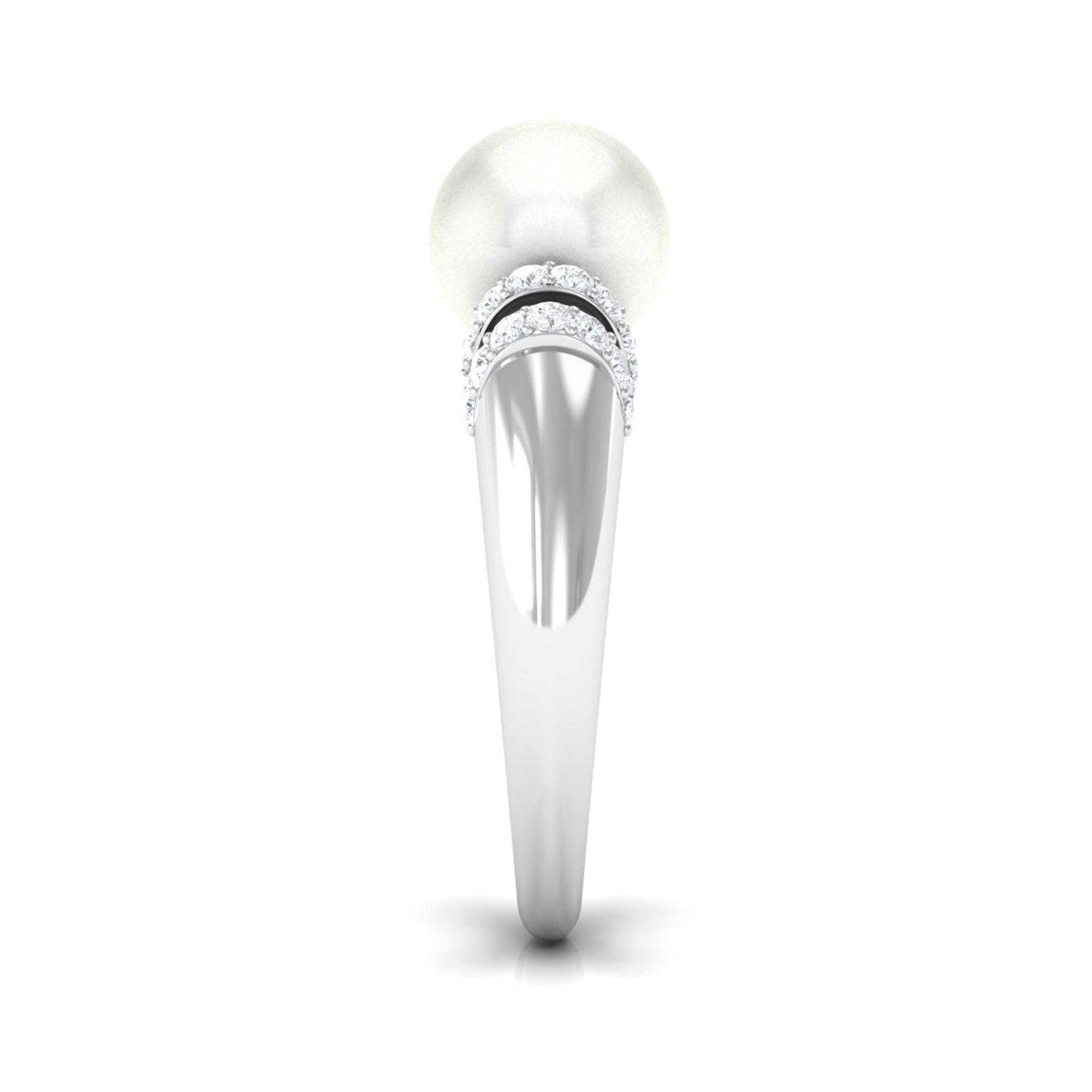 8.25 CT Freshwater Pearl and Diamond Engagement Ring