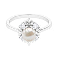 2.5 CT Freshwater Pearl Cocktail Engagement Ring with Diamond