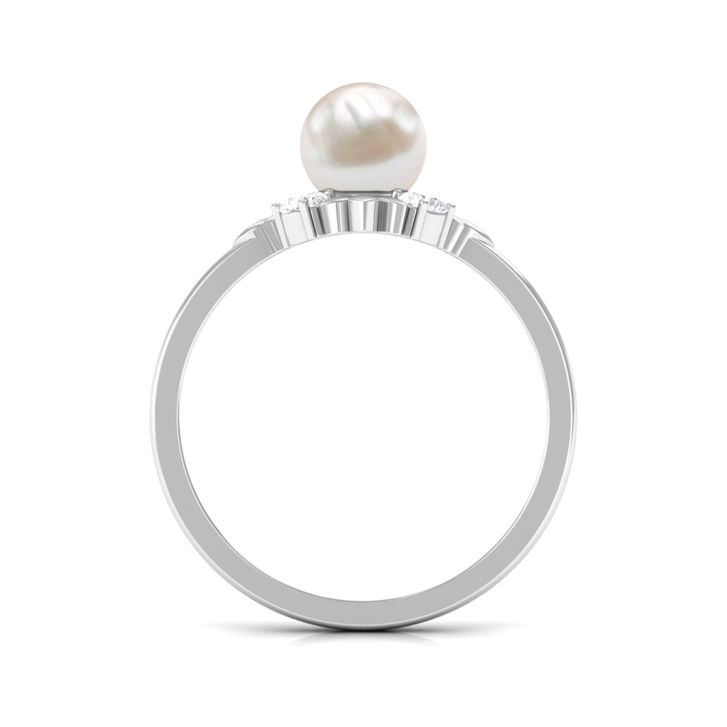 2.5 CT Freshwater Pearl Cocktail Engagement Ring with Diamond