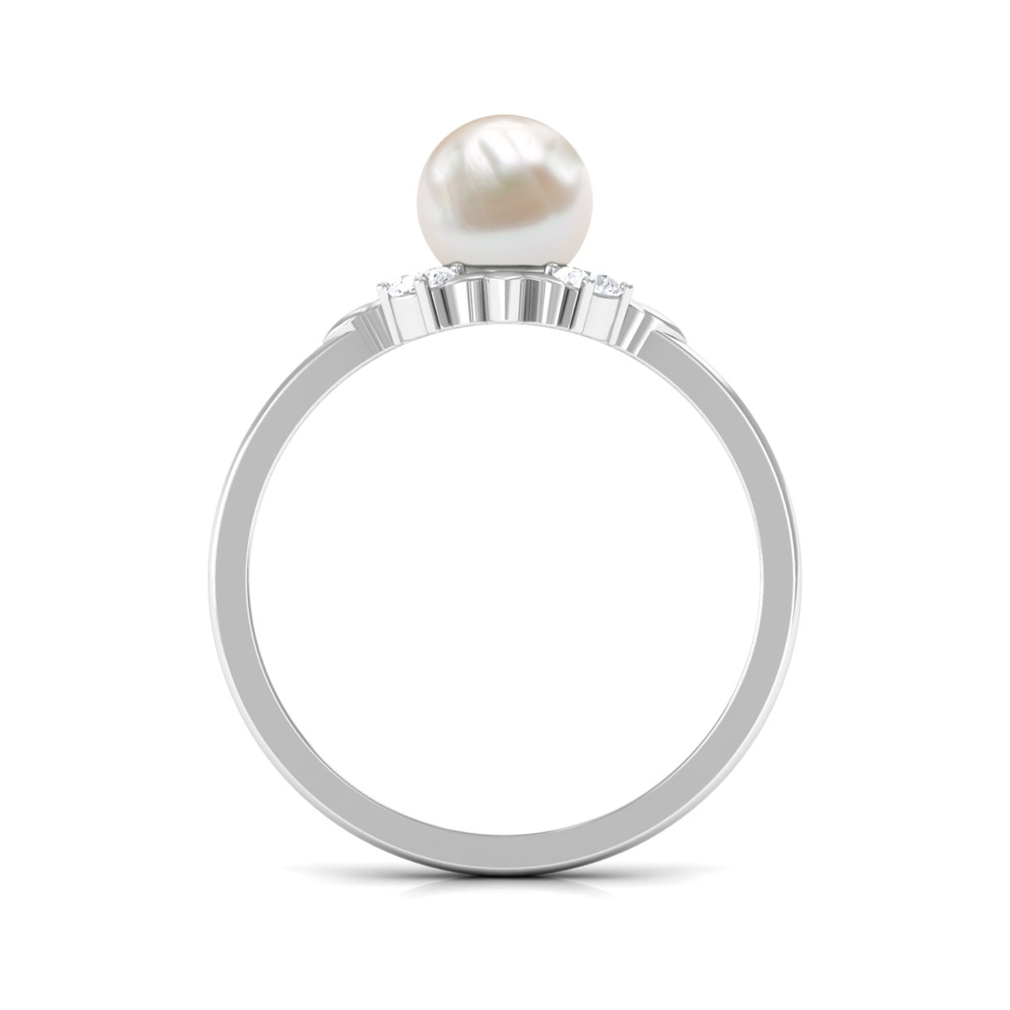 2.5 CT Freshwater Pearl Cocktail Engagement Ring with Diamond