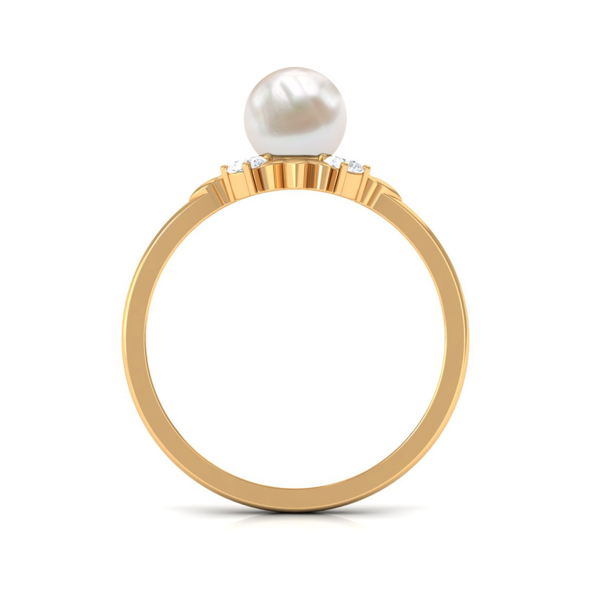 2.5 CT Freshwater Pearl Cocktail Engagement Ring with Diamond