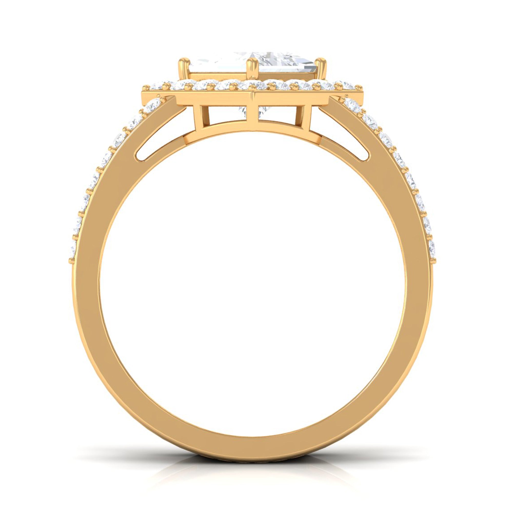2.50 CT Princess Cut Zircon Double Engagement Band Ring