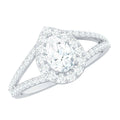 2 CT Split Shank Zircon Teardrop Engagement Ring in Gold