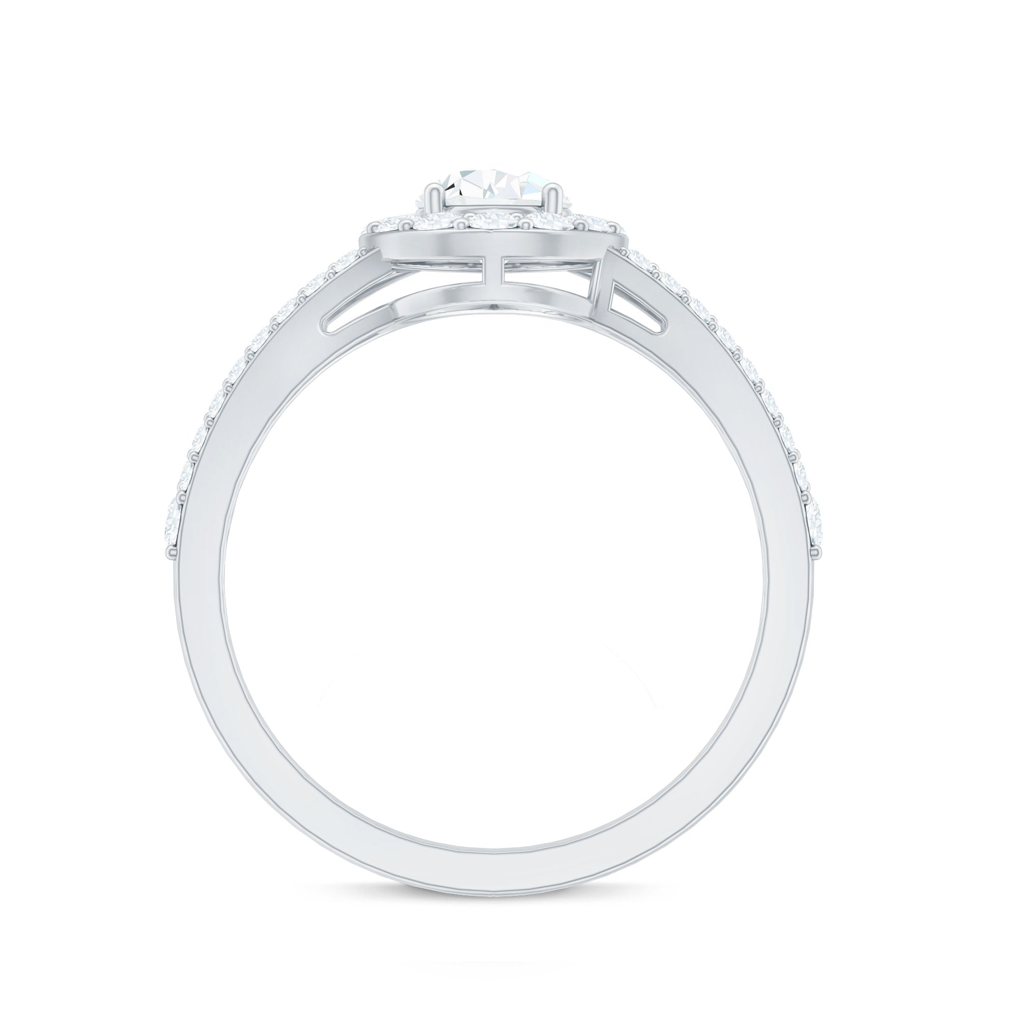 2 CT Split Shank Zircon Teardrop Engagement Ring in Gold