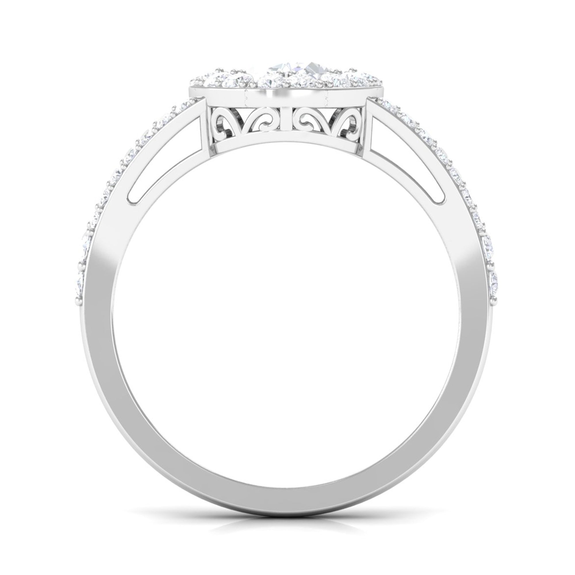 3 CT Split Shank Zircon Oval Engagement Ring in Gold