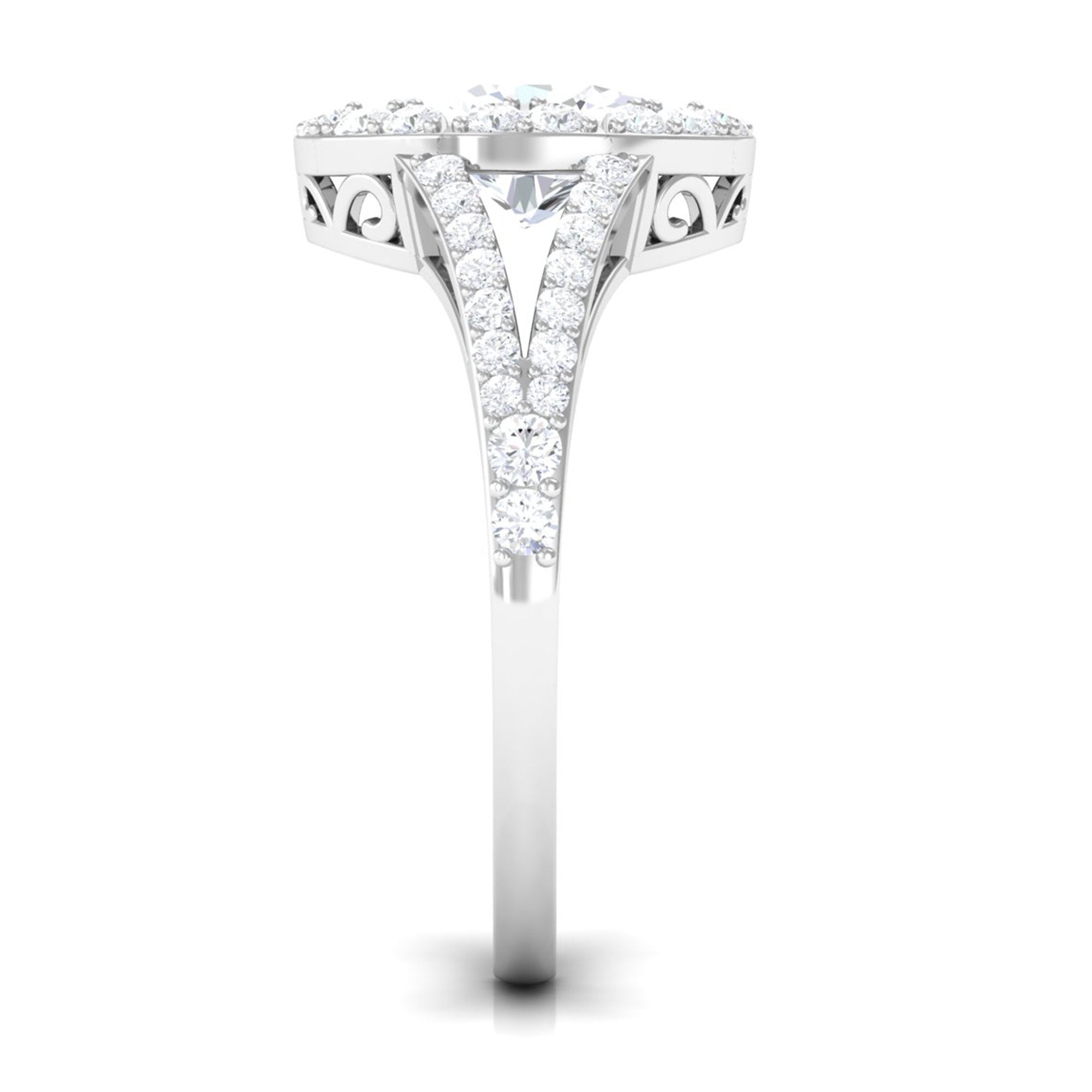 3 CT Split Shank Zircon Oval Engagement Ring in Gold