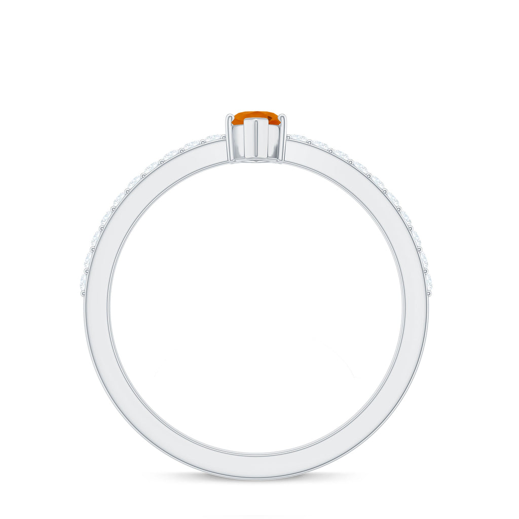 1/2 Ct Fire Opal Marquise Engagement Ring with Diamond