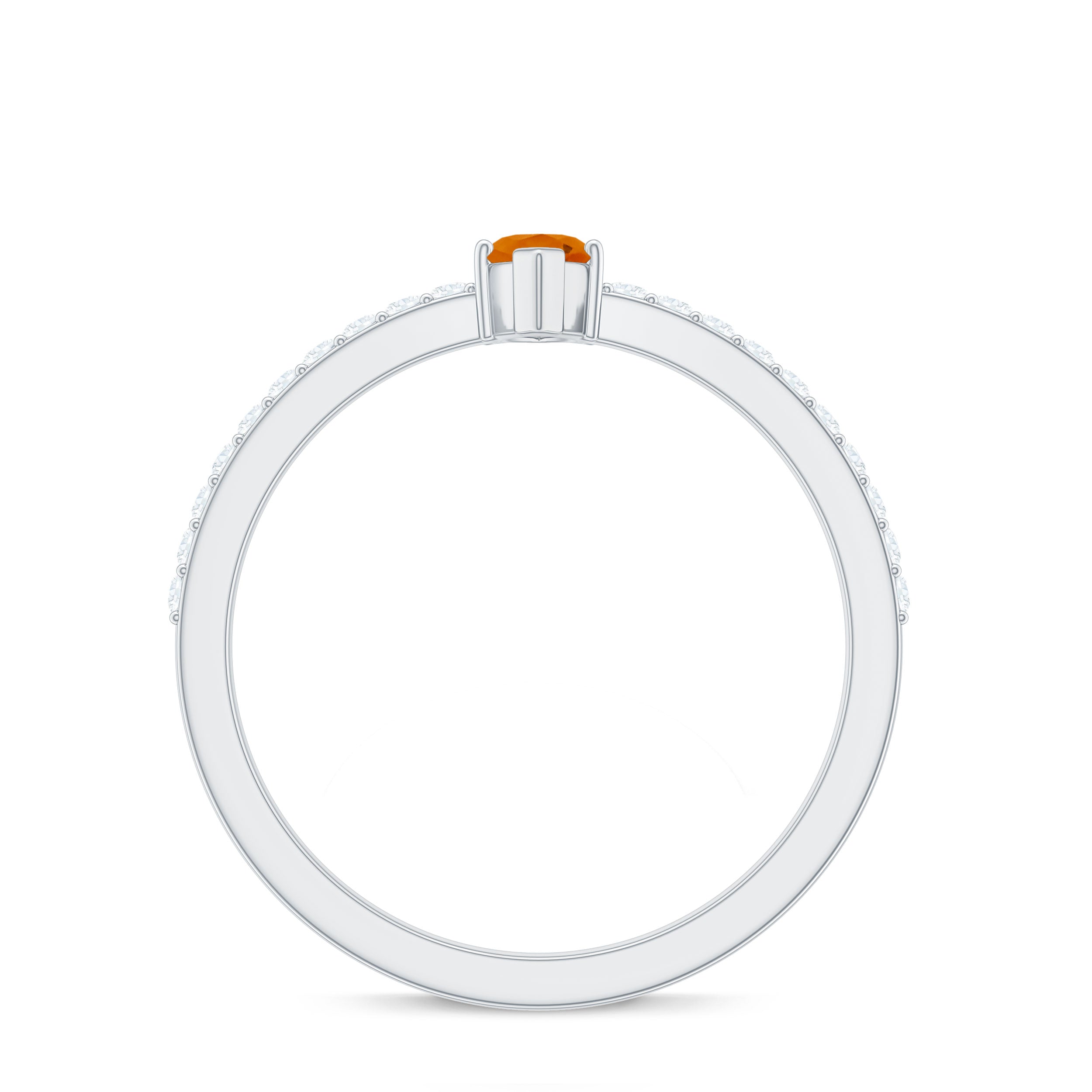 1/2 Ct Fire Opal Marquise Engagement Ring with Diamond