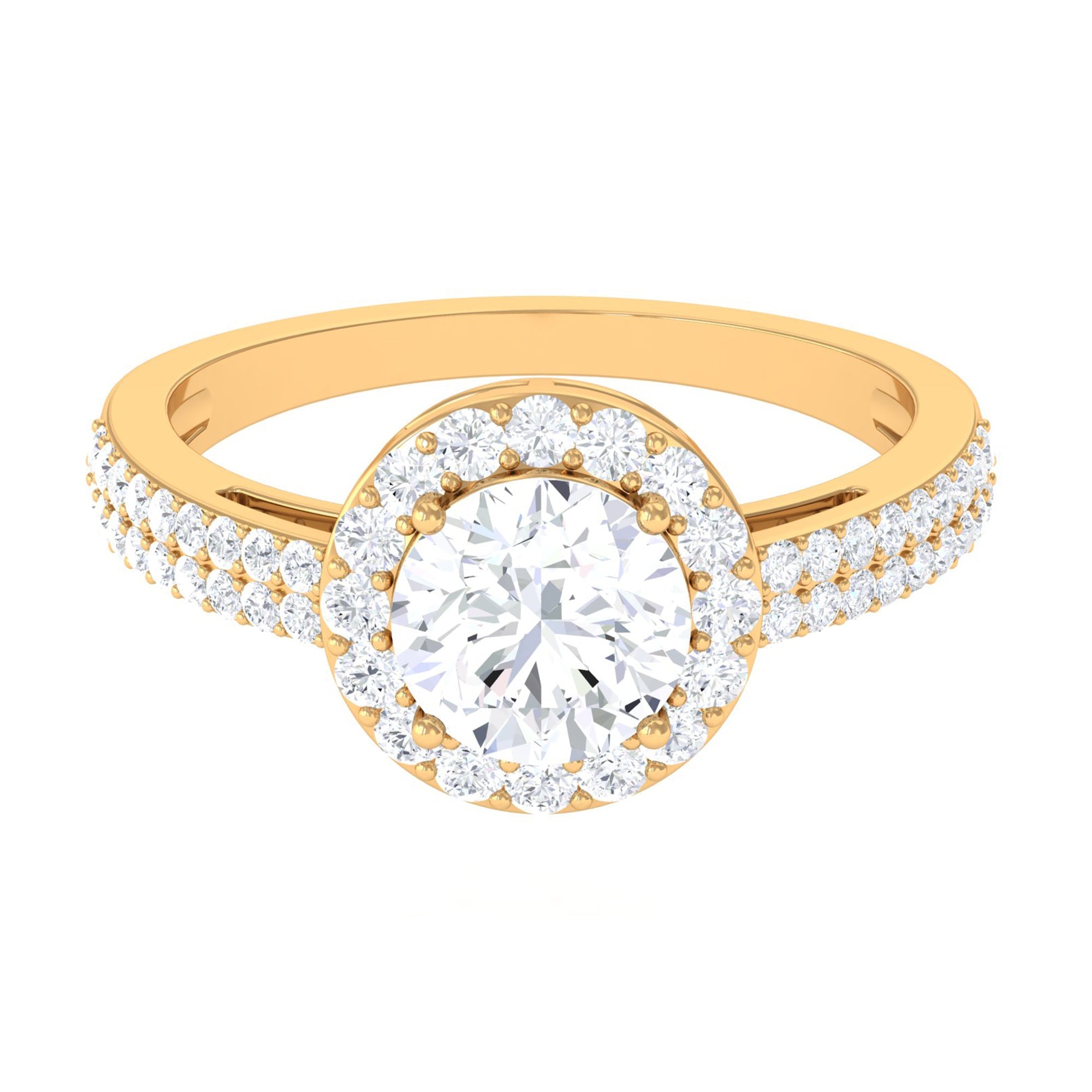 2.25 CT Round Cubic Zirconia Halo Engagement Ring