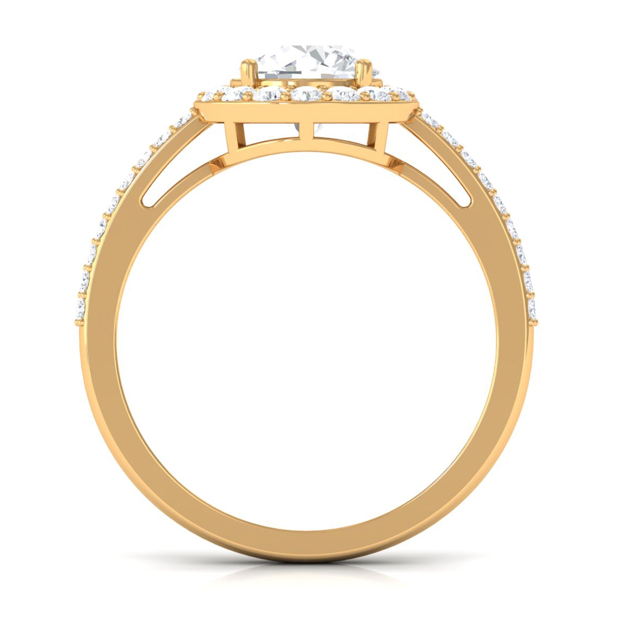 2.25 CT Round Cubic Zirconia Halo Engagement Ring