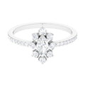 1 CT Marquise Zircon Cluster Engagement Ring in Gold