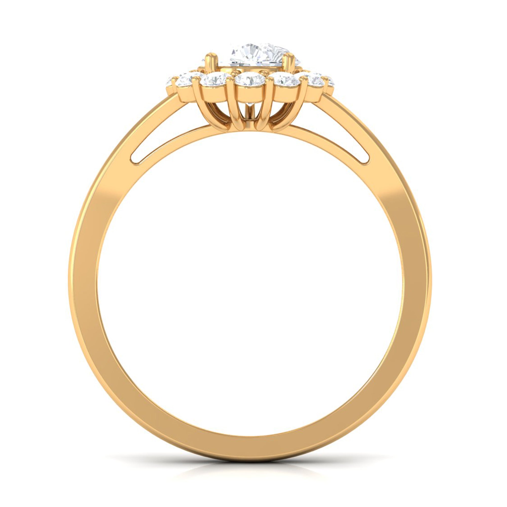 Zircon Teardrop Split Shank Engagement Ring
