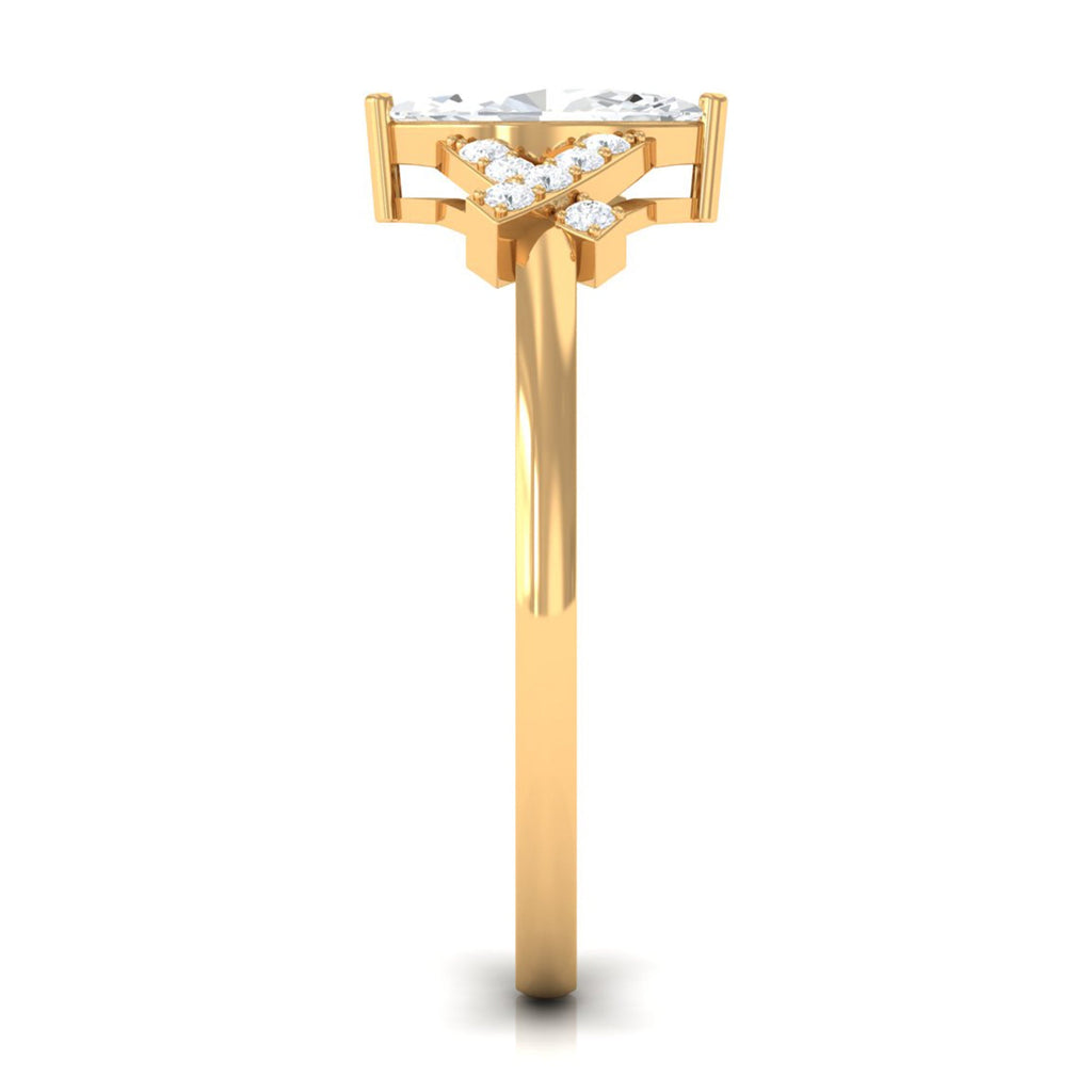 1 CT Marquise Cut Zircon Engagement Ring with Split Shank