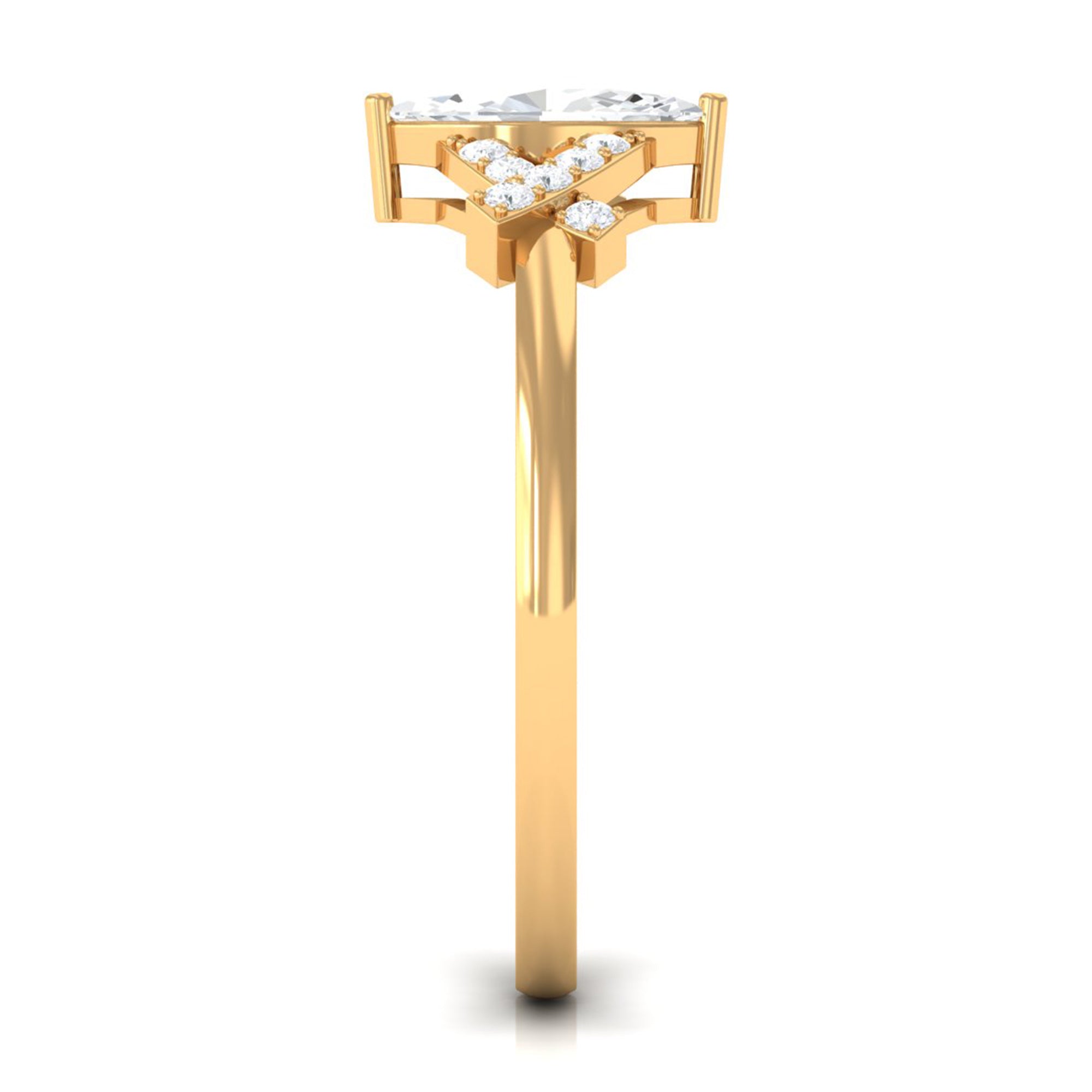 1 CT Marquise Cut Zircon Engagement Ring with Split Shank