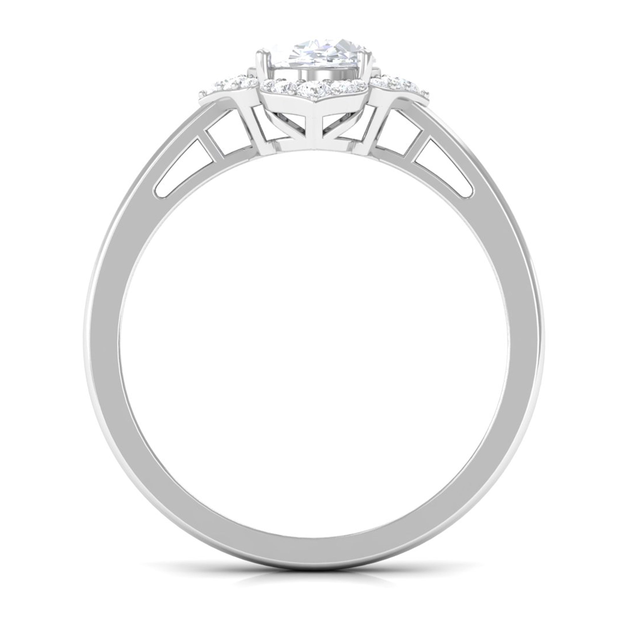 2.25 CT Prong Set Oval Zircon Flower Engagement Ring