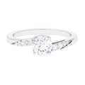 Solitaire Cubic Zirconia Bypass Engagement Ring in Gold