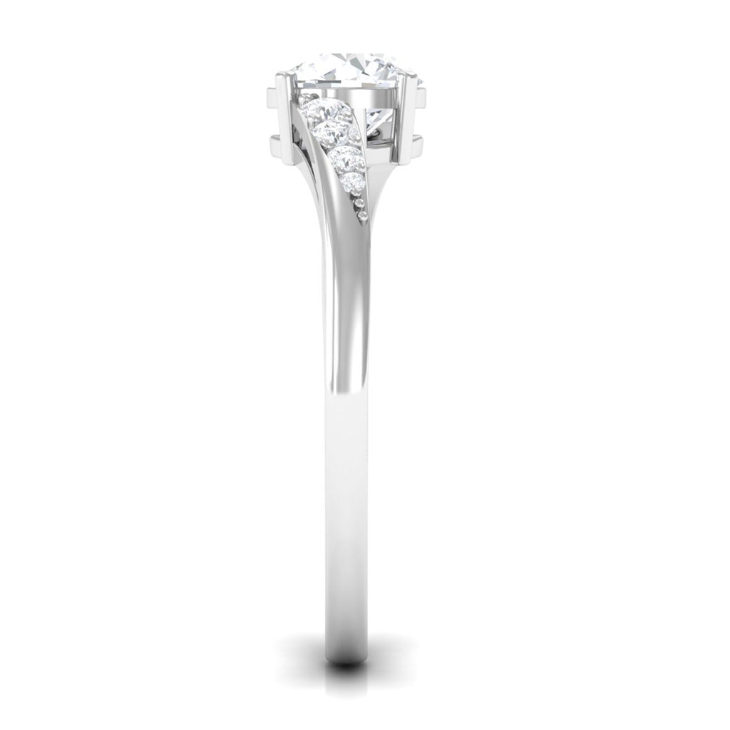 Solitaire Cubic Zirconia Bypass Engagement Ring in Gold