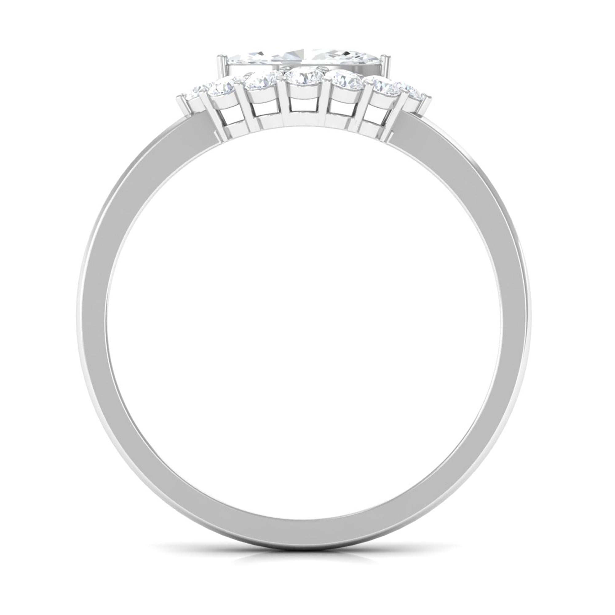 1 CT Marquise Cut Zircon East West Engagement Ring