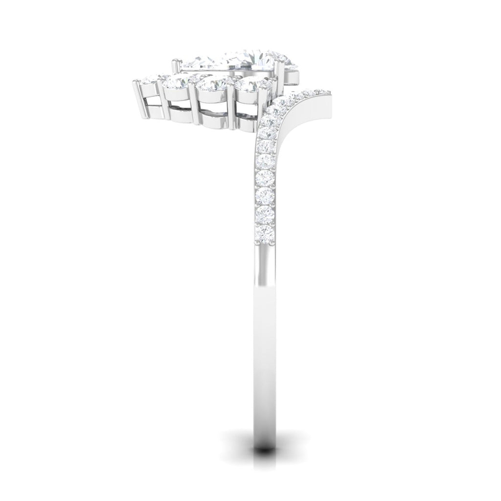 Cubic Zirconia Crown Engagement Ring in Gold