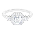 Asscher Cut Zircon Statement Engagement Ring