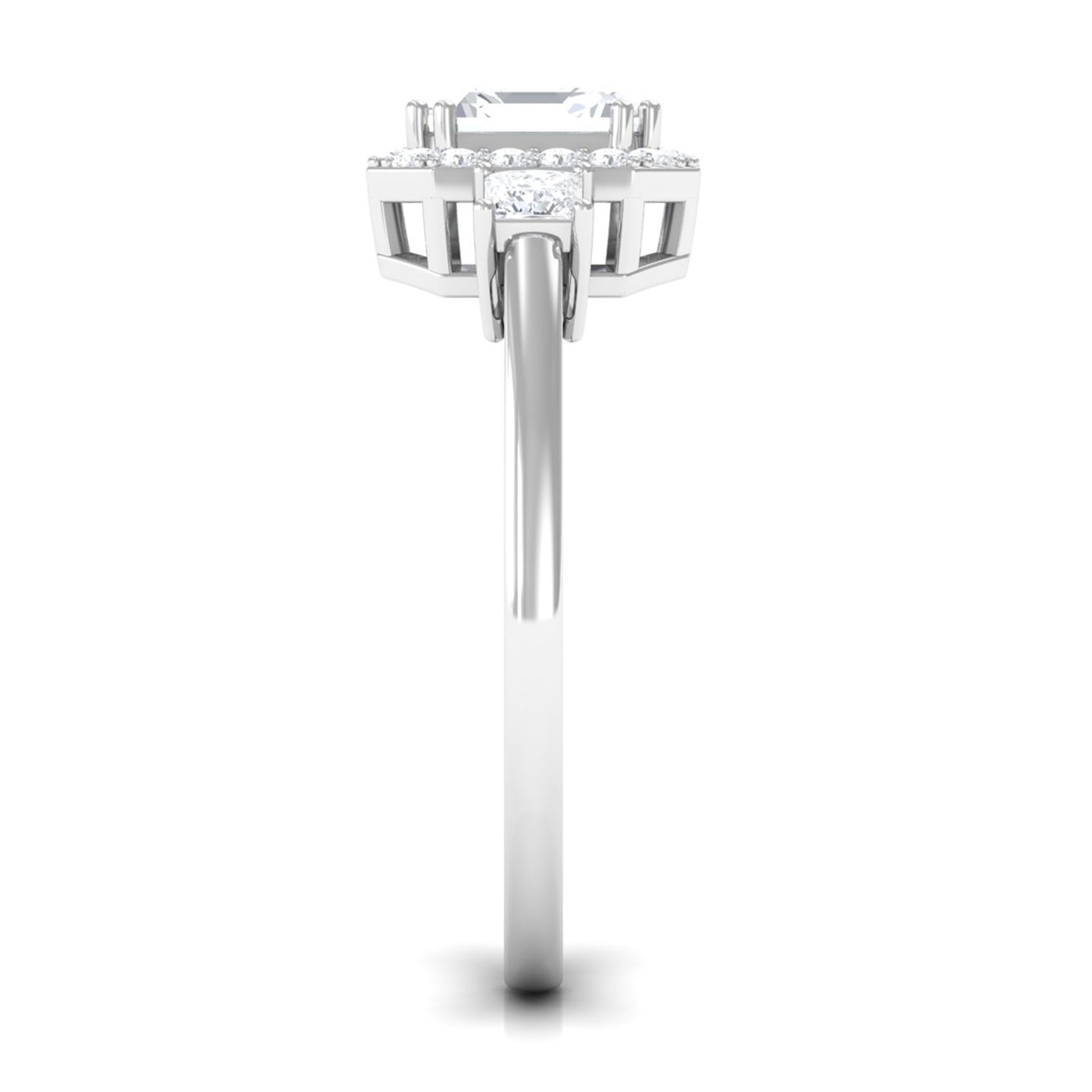 Asscher Cut Zircon Statement Engagement Ring