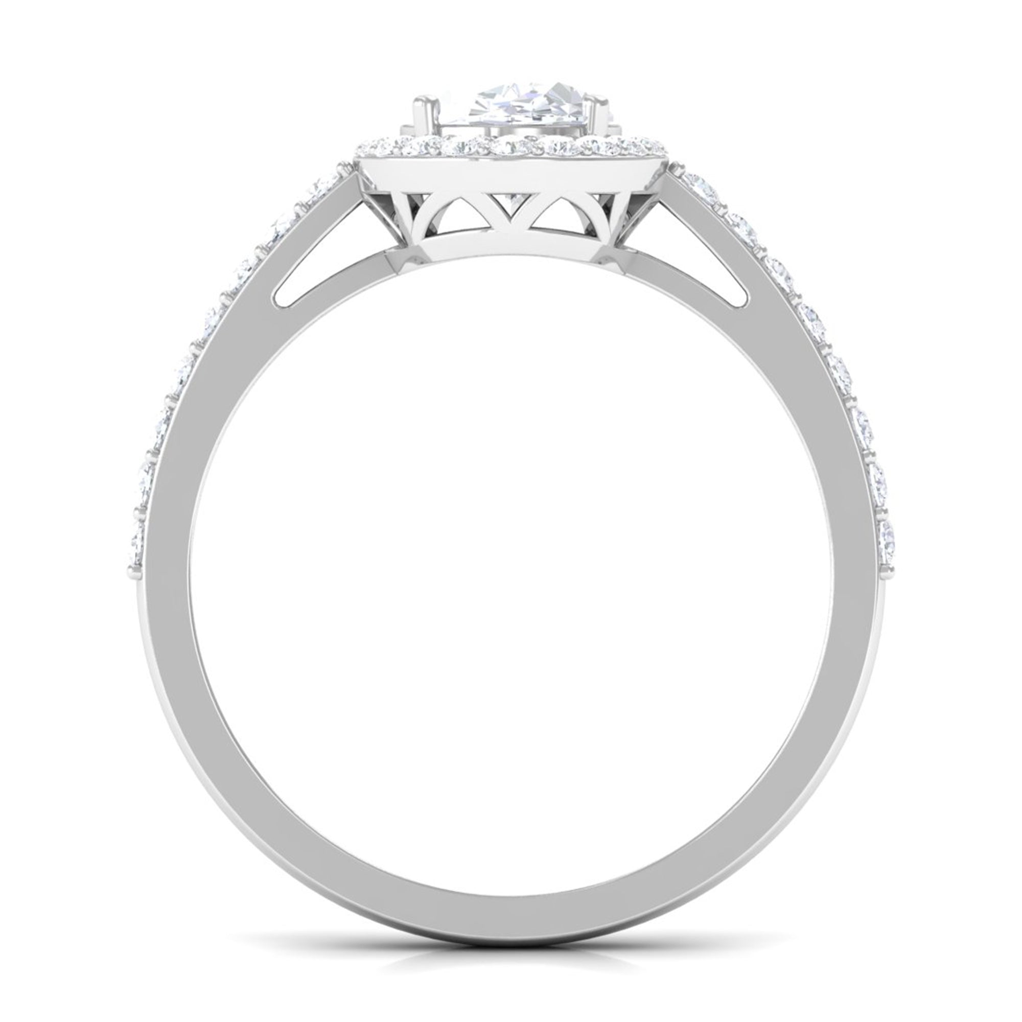 2.75 CT Simple Zircon Oval Engagement Ring with Halo