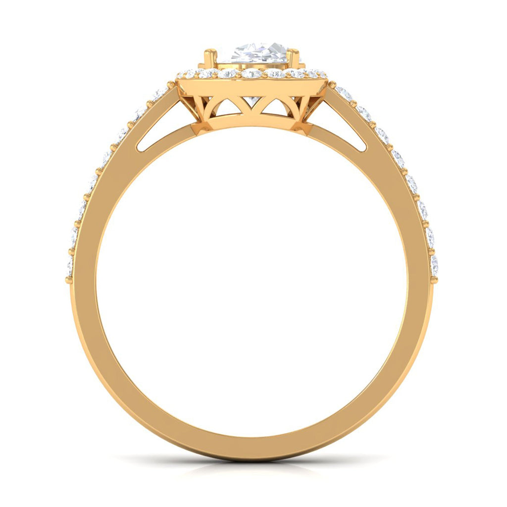 2.75 CT Simple Zircon Oval Engagement Ring with Halo