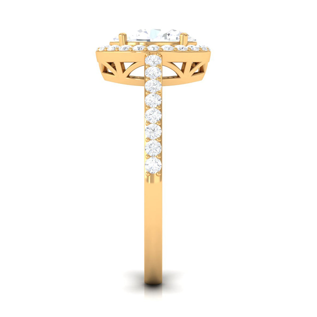 2.75 CT Simple Zircon Oval Engagement Ring with Halo