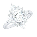 3 CT Oval Zircon Statement Engagement Ring in Gold