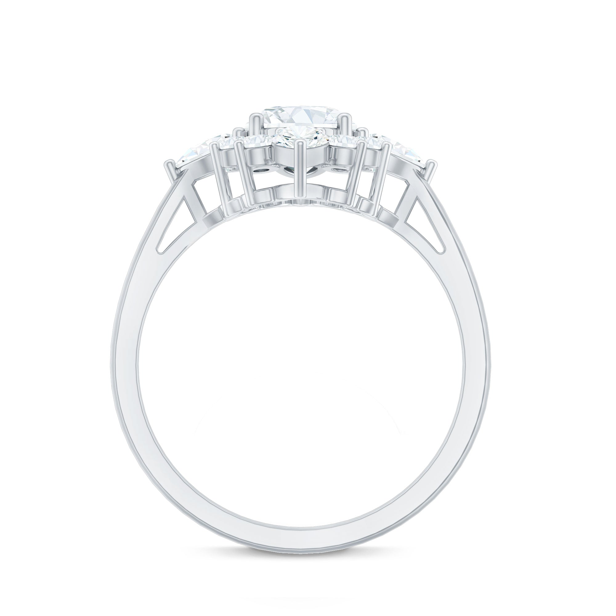 3 CT Oval Zircon Statement Engagement Ring in Gold
