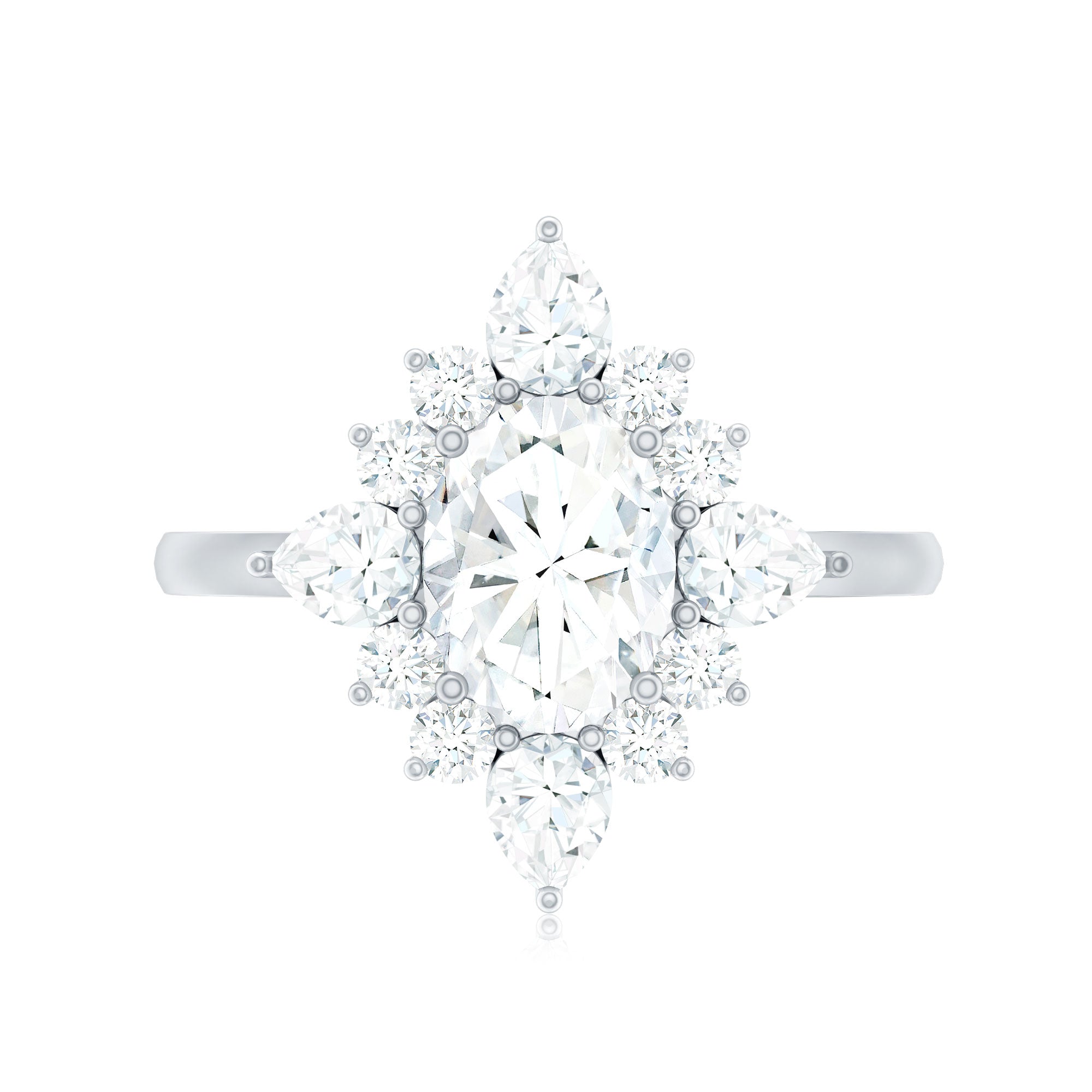 3 CT Oval Zircon Statement Engagement Ring in Gold