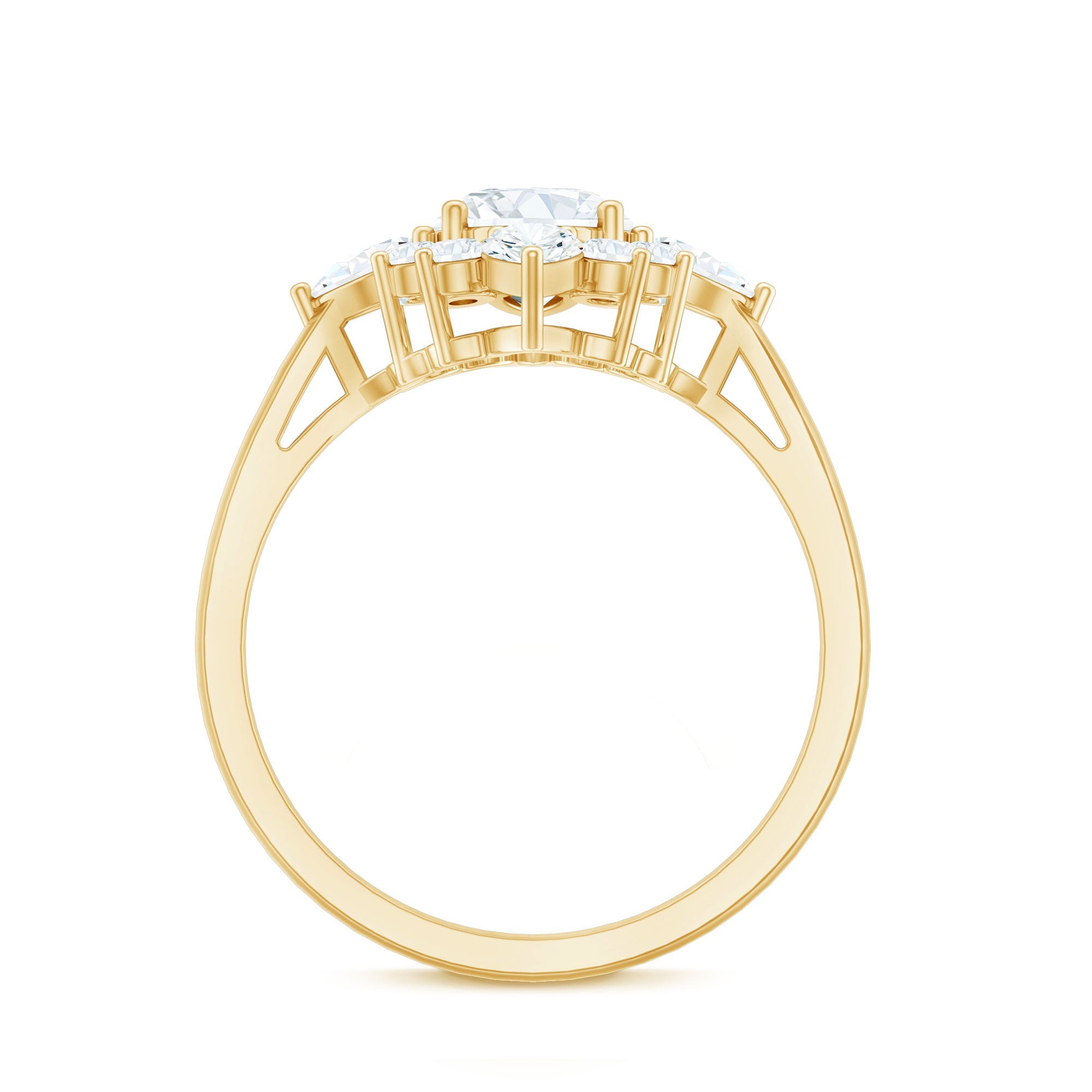 3 CT Oval Zircon Statement Engagement Ring in Gold