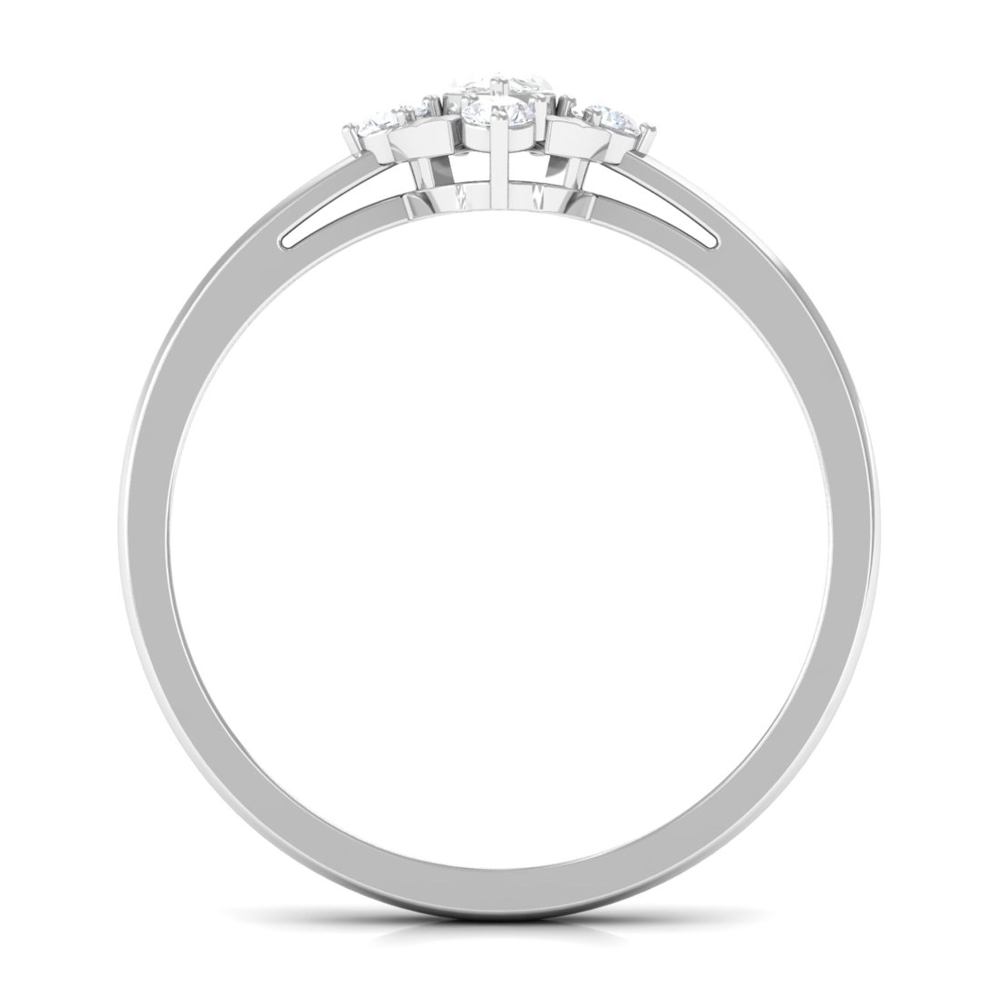 1/2 CT Marquise Zircon Engagement Ring in Gold Textured
