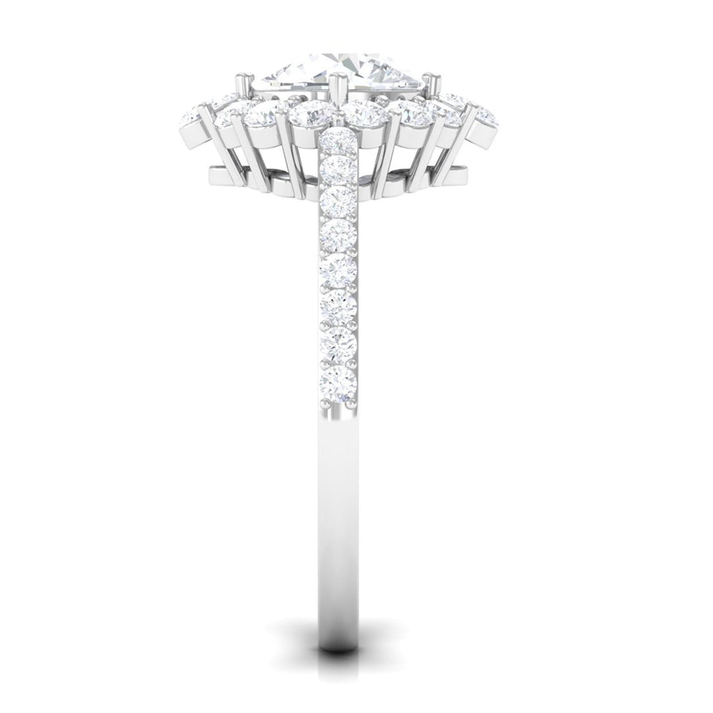 2.25 CT Zircon Halo Engagement Ring in Gold