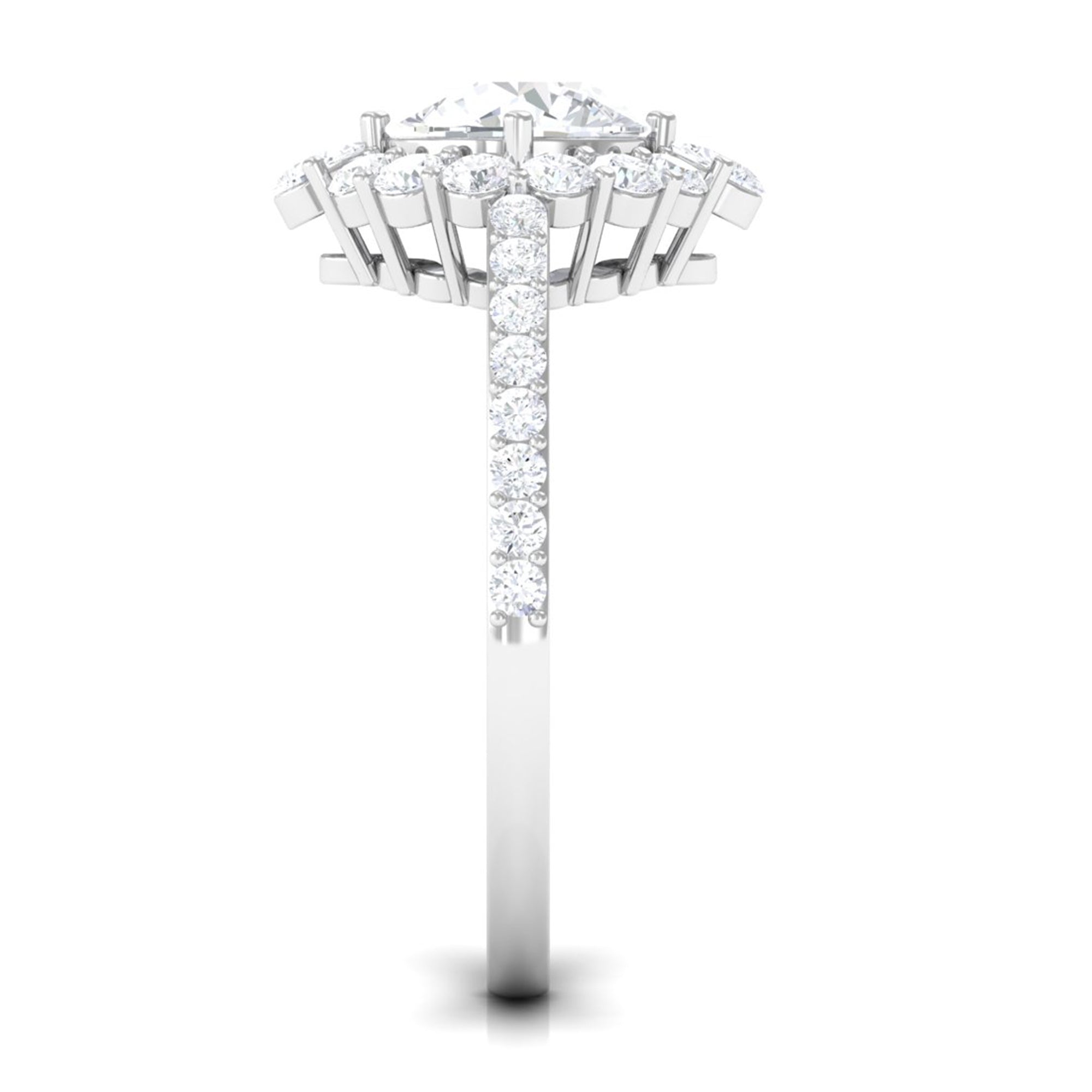 2.25 CT Zircon Halo Engagement Ring in Gold