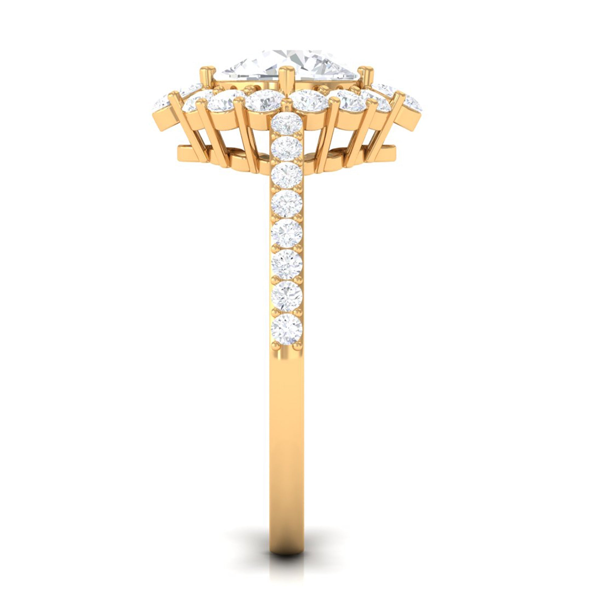 2.25 CT Zircon Halo Engagement Ring in Gold