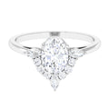 2.75 CT Oval Zircon Unique Engagement Ring in Gold