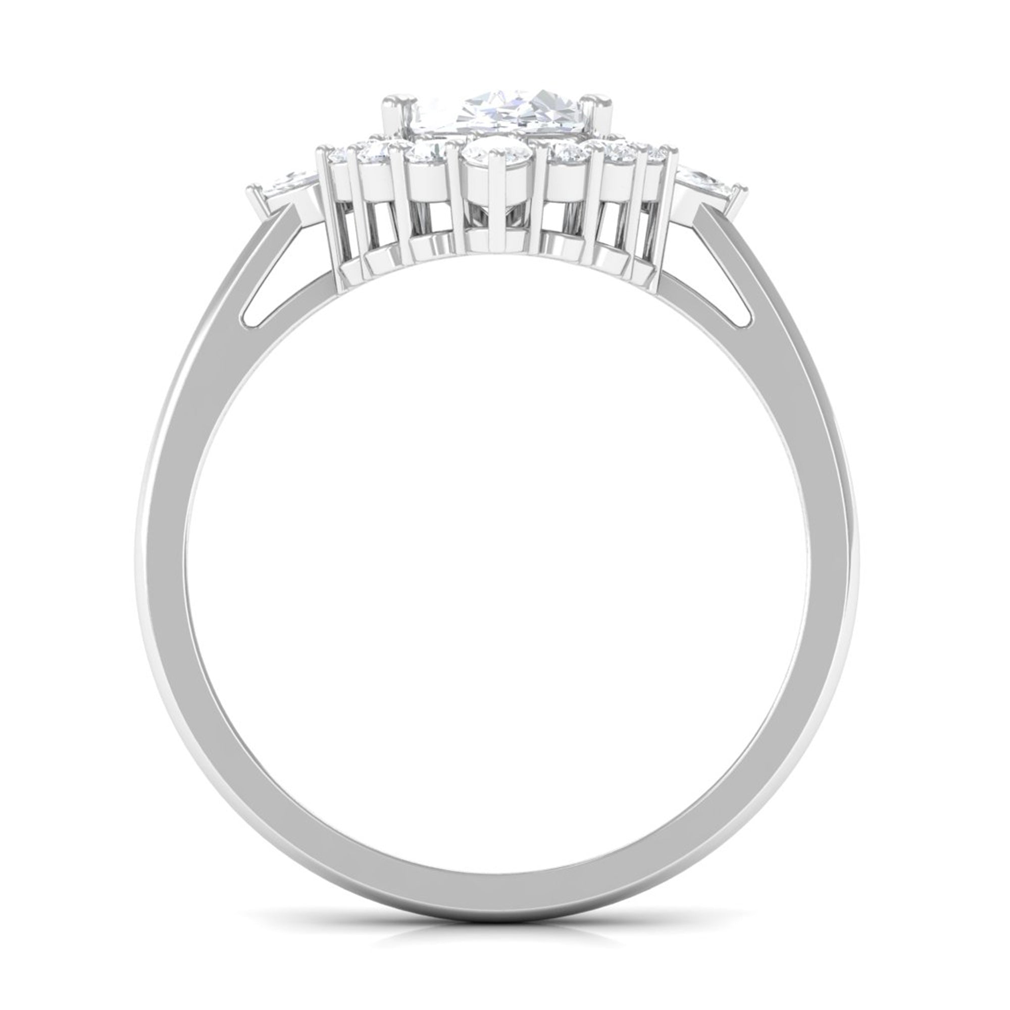 2.75 CT Oval Zircon Unique Engagement Ring in Gold