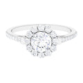 1.75 CT Round Zircon Halo Engagement Ring in Gold