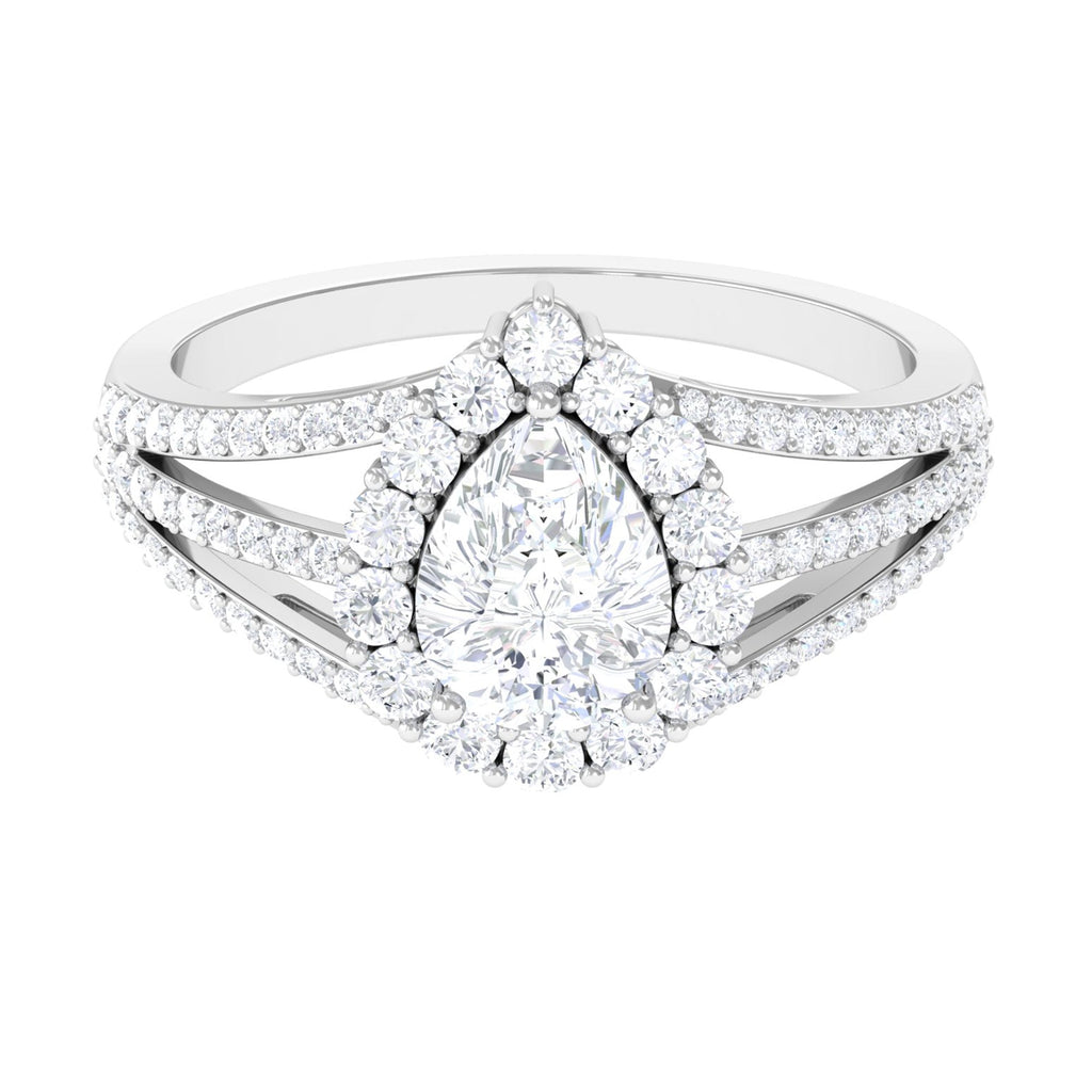 Pear Cut Zircon Statement Engagement Ring