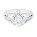 Pear Cut Zircon Statement Engagement Ring