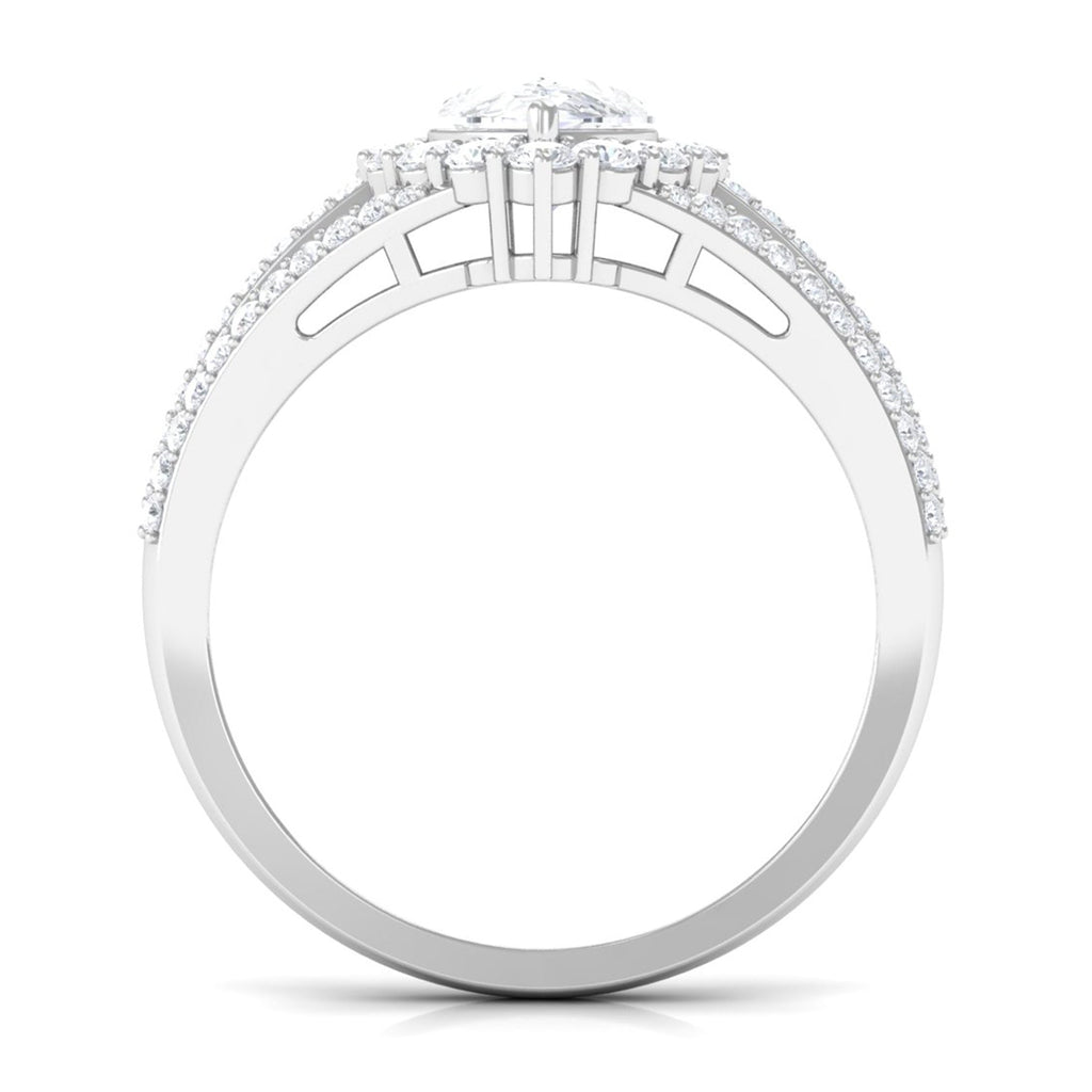 Pear Cut Zircon Statement Engagement Ring