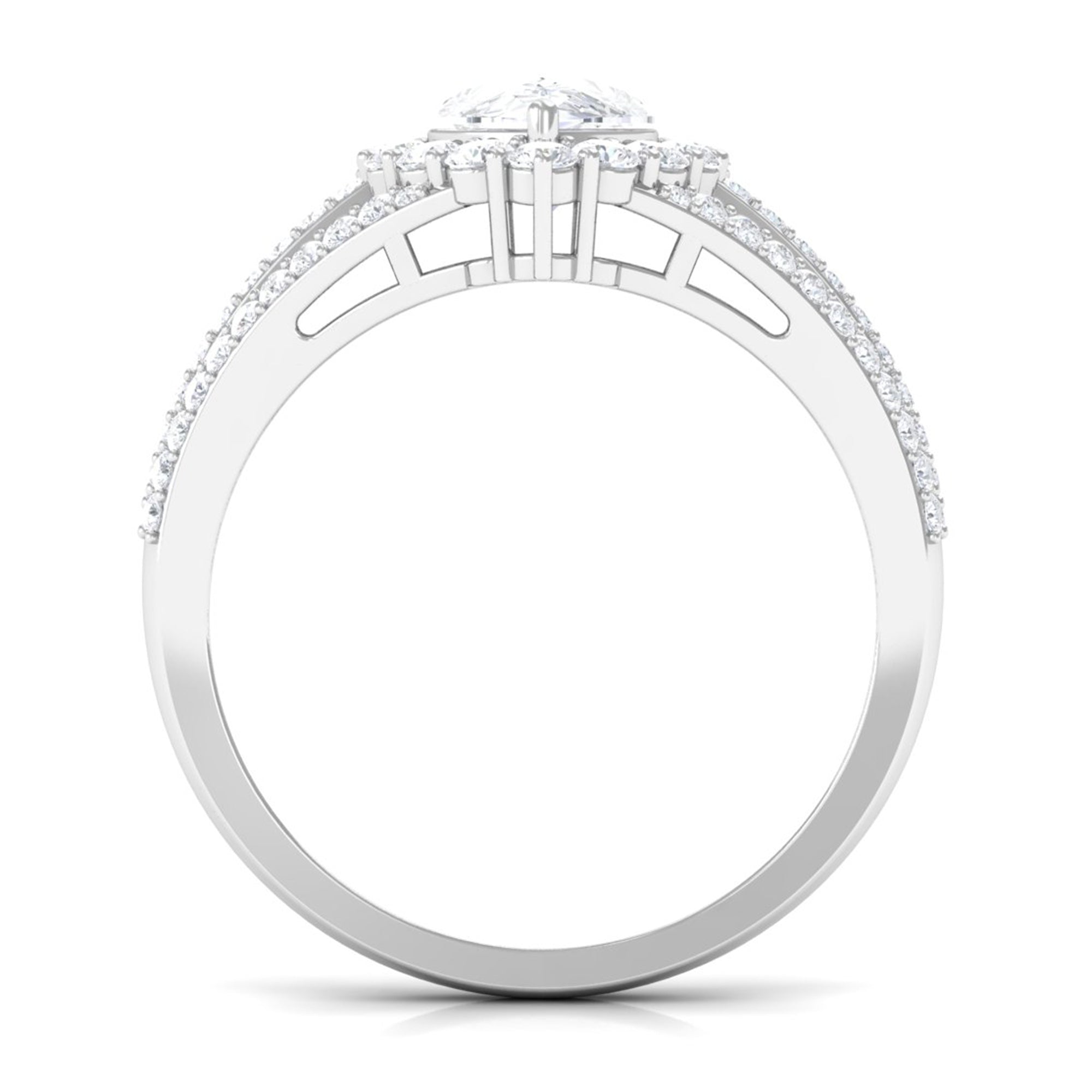 Pear Cut Zircon Statement Engagement Ring